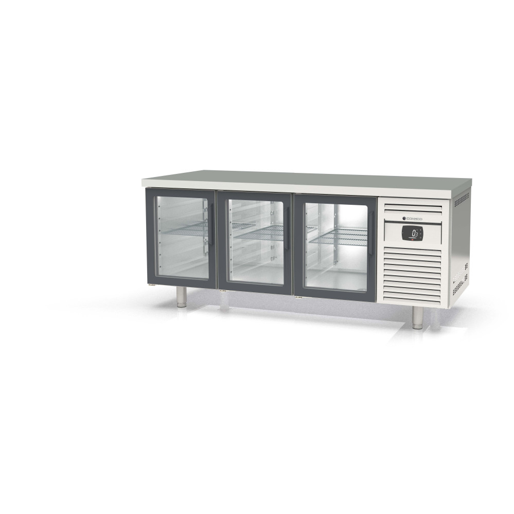 Meuble 800 positif - 3 portes vitrées
