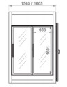 Chambre froide négative portes vitrées 1605x2030x2200