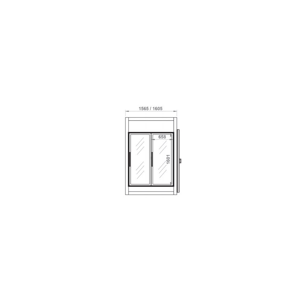 Chambre froide négative portes vitrées 1605x2030x2400