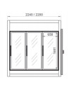 Chambre froide négative portes vitrées 2280x2030x2200