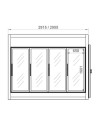 Chambre froide négative portes vitrées 2295x2030x2200