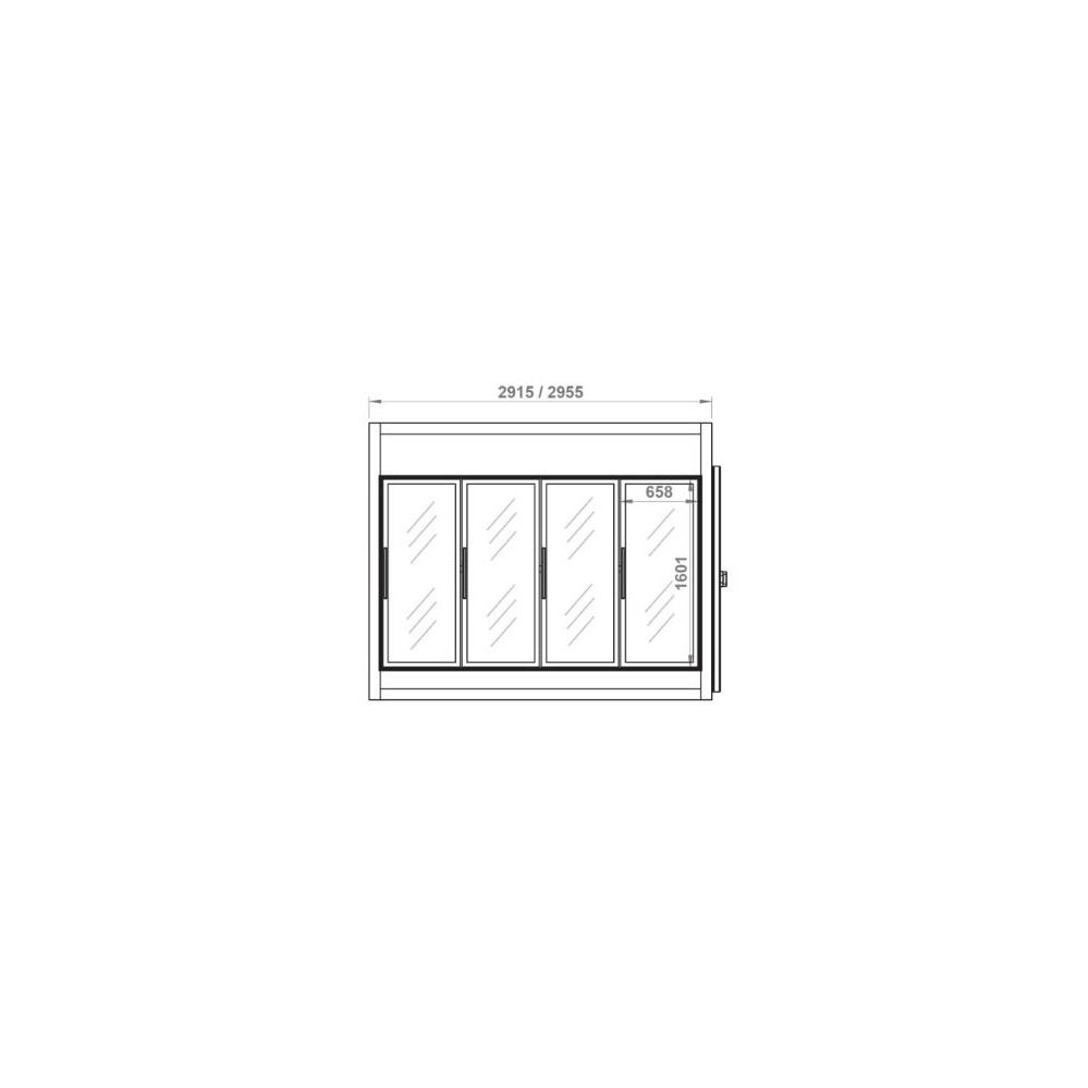 Chambre froide positive portes vitrées 2915x1990x2560