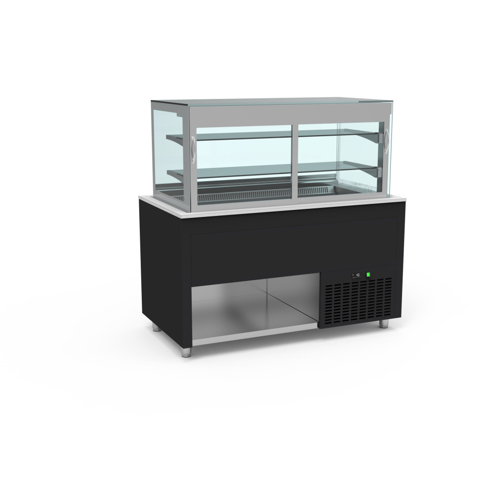 Smart Buffet vitrine centrale cuve froide ventilée avec portes rabattables