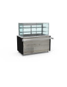 Smart Buffet vitrine centrale cuve froide ventilée avec portes rabattables