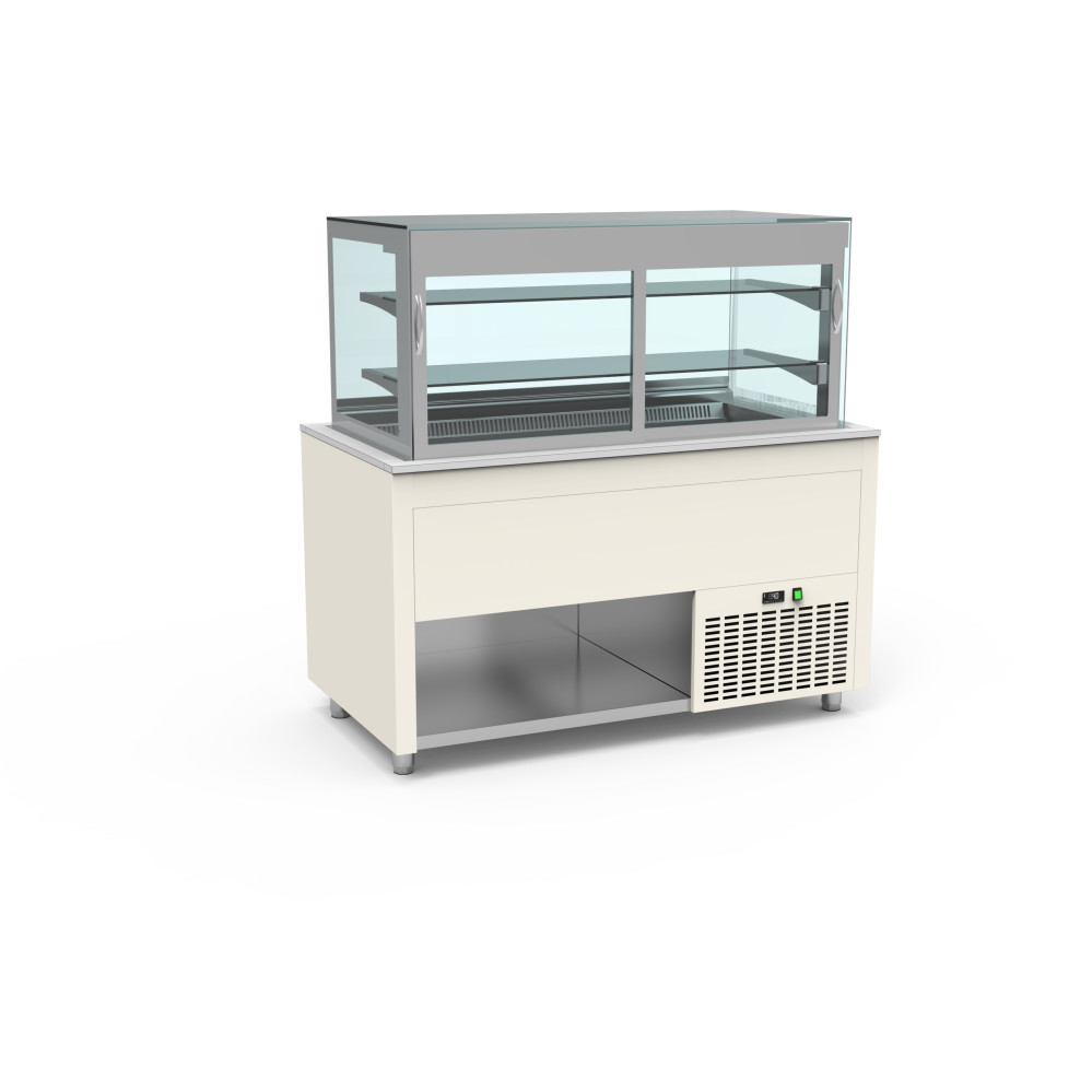 Smart Buffet vitrine centrale cuve froide ventilée avec porte rabattable
