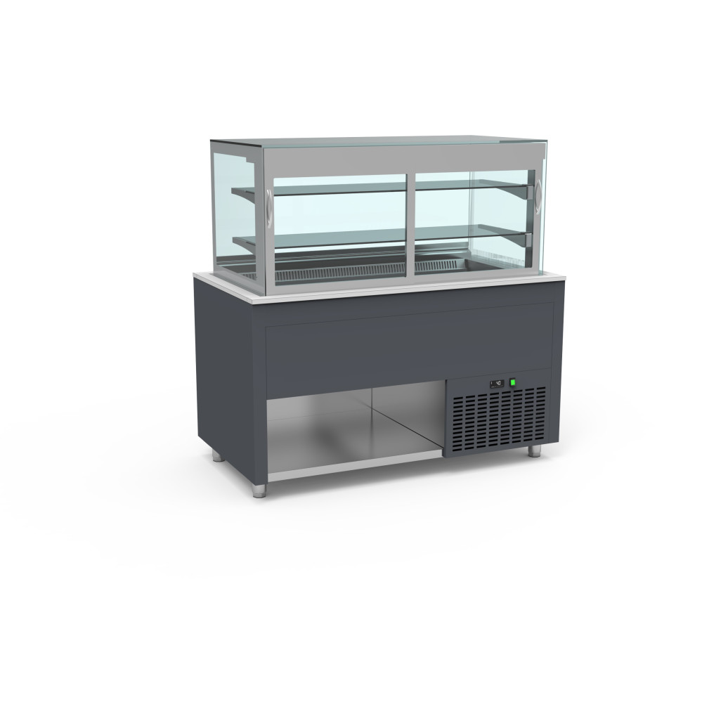 Smart Buffet vitrine centrale cuve froide ventilée avec porte rabattable
