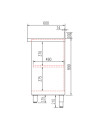 Meuble neutre arrière-bar avec étagère
