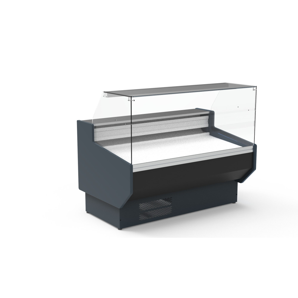Vitrine horizontale positive prof 940 avec étagère - Vitre droite double - Longueur 1505