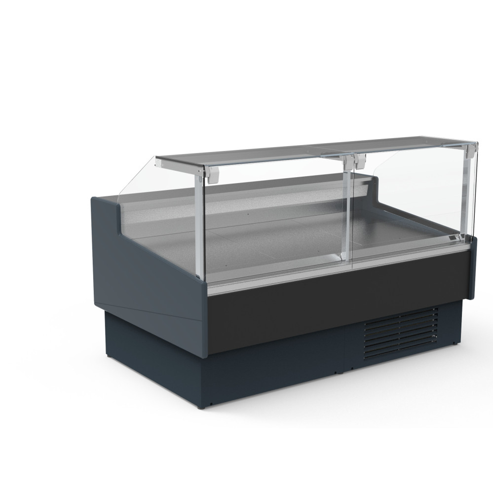 Vitrine réfrigérée avec vitre relevable prof 1200 - Sans réserve - Vitre double droite - Longueur 1935