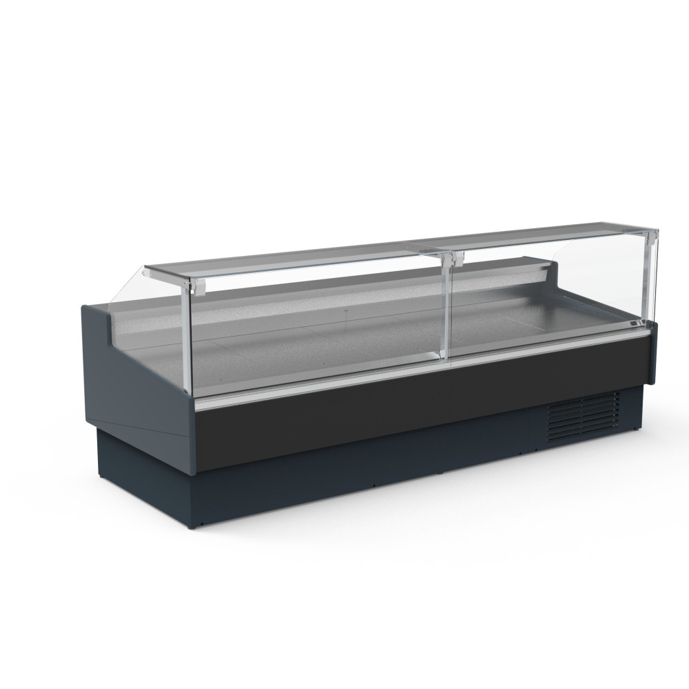 Vitrine réfrigérée avec vitre relevable prof 1200 - Sans réserve - Vitre double droite - Longueur 3185