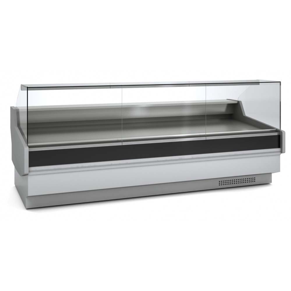 Vitrine réfrigérée avec vitre relevable prof 1200 - Sans réserve - Vitre double droite - Longueur 3810