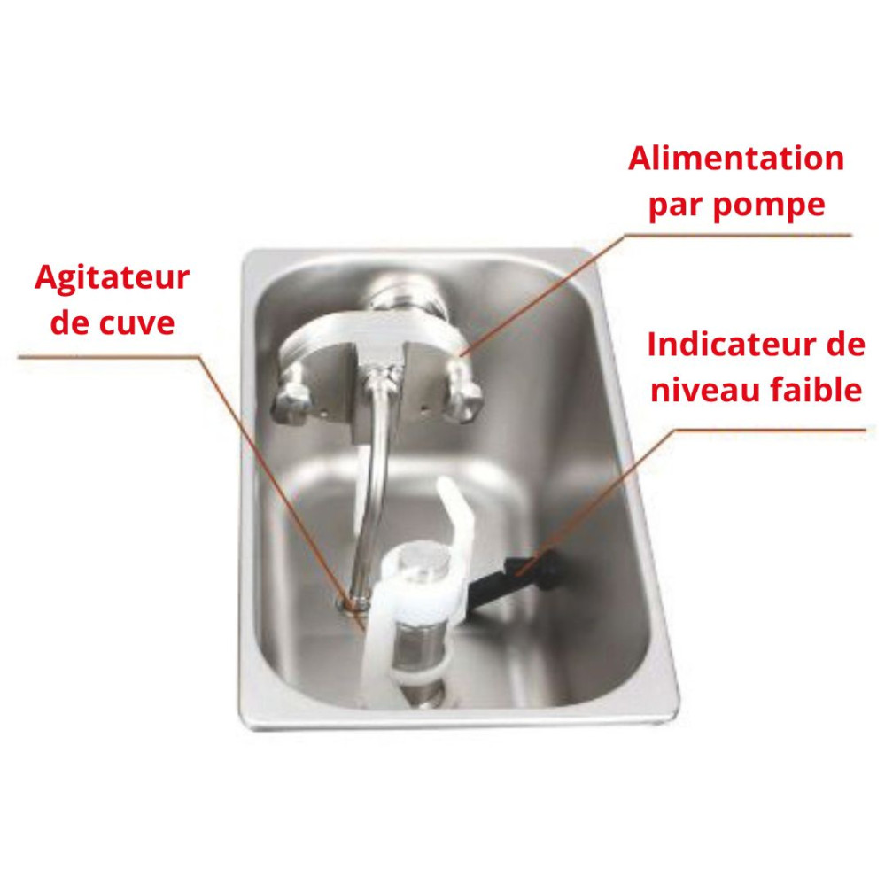 Machine à glaces soft et frozen yogurts - Sur roulettes - 2 parfums + panachage - 2 x 12 L - Auto-pasteurisation