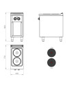 Fourneau électrique 2 plaques s/750 sur placard
