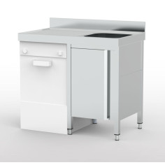 Meuble plonge lave-vaisselle intégré série 700 + 1 bac + 1 égouttoir à gauche - 1200 x 700