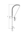 Robinet douchette - Douchette monotrou 1 voie avec robinet 1/4 de tour