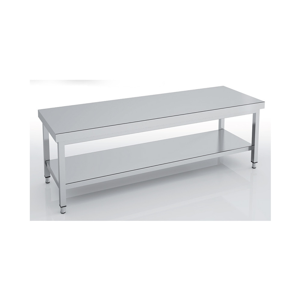 Table soubassement centrale série 600 - Avec étagère - 1400 x 600