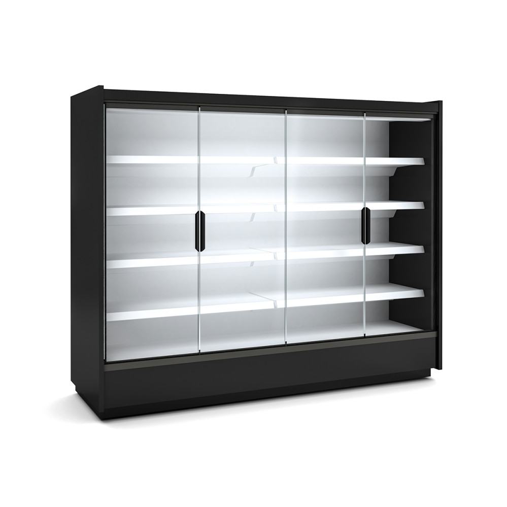 Vitrine murale supermarché gamme CLOVER - Hauteur 2m - Profondeur 791 mm - Avec portes vitrées