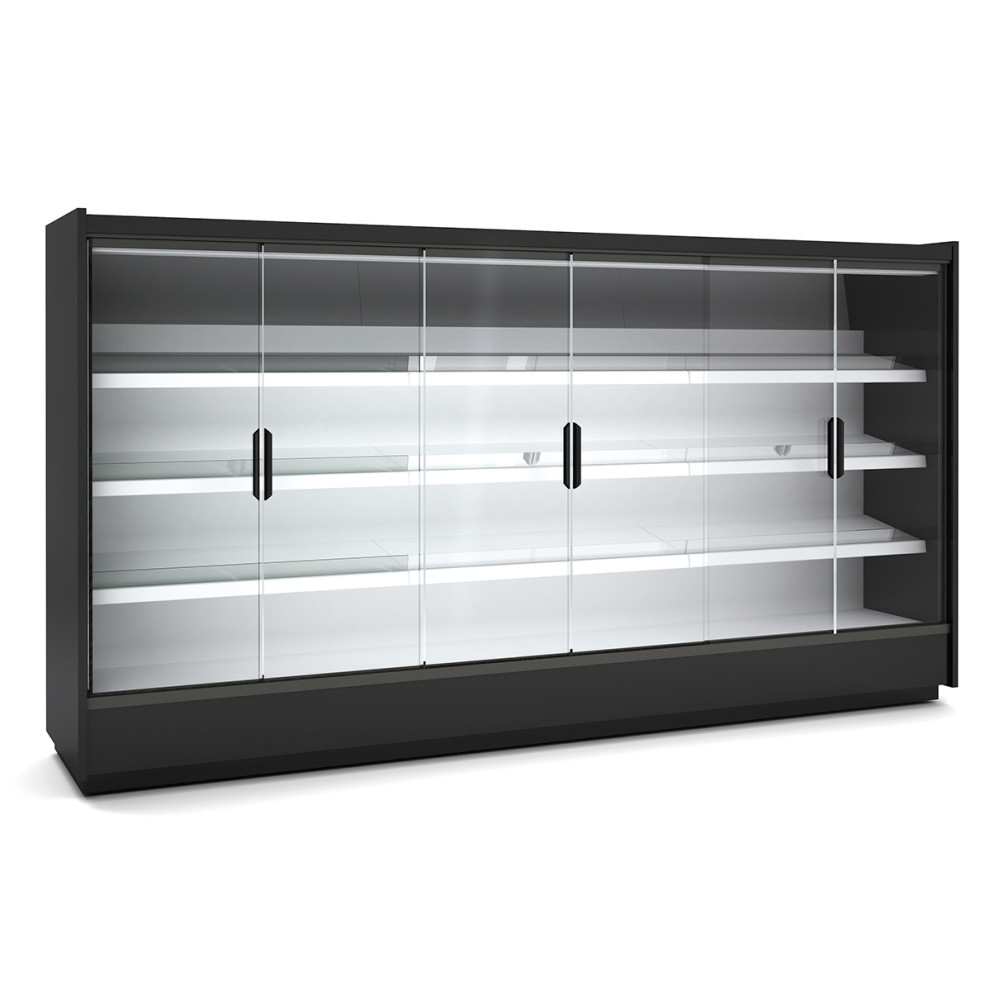 Vitrine murale supermarché gamme CLOVER - Hauteur 2m - Profondeur 791 mm - Avec portes vitrées