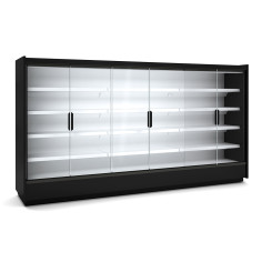 Vitrine murale supermarché gamme CLOVER - Hauteur 2m - Profondeur 791 mm - Avec portes vitrées