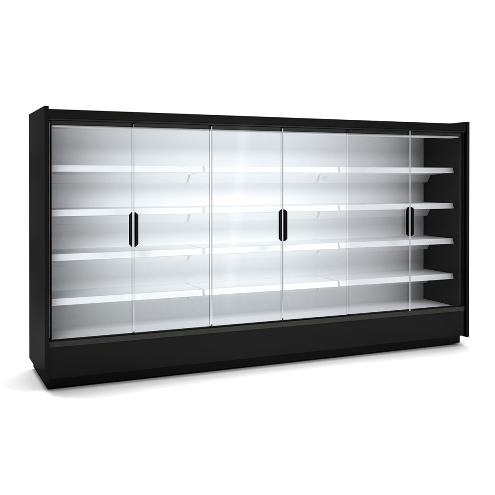 Vitrine murale supermarché gamme CLOVER - Hauteur 2m - Profondeur 791 mm - Avec portes vitrées
