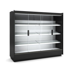Vitrine murale supermarché gamme CLOVER - Hauteur 2,2m - Profondeur 791 mm - Avec portes vitrées