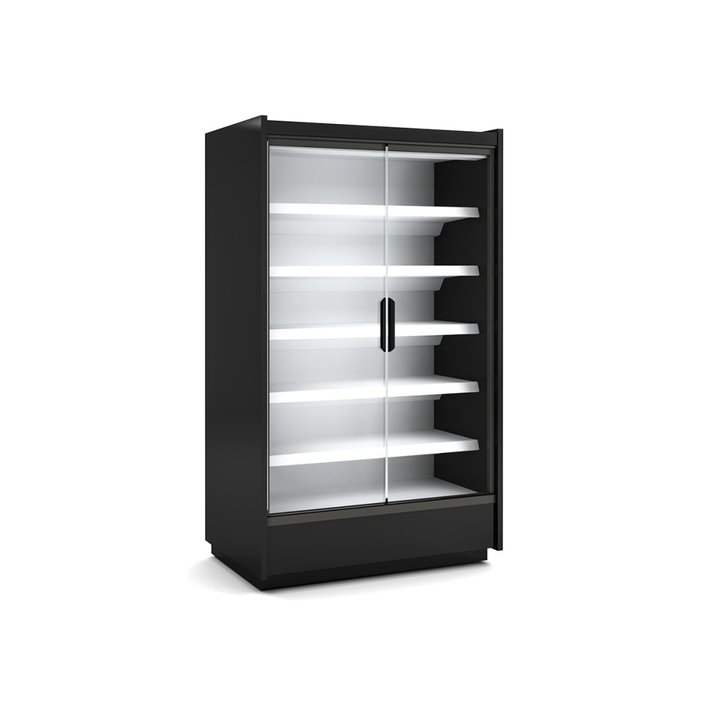 Vitrine murale supermarché gamme CLOVER - Hauteur 2,2m - Profondeur 891 mm - Avec portes vitrées
