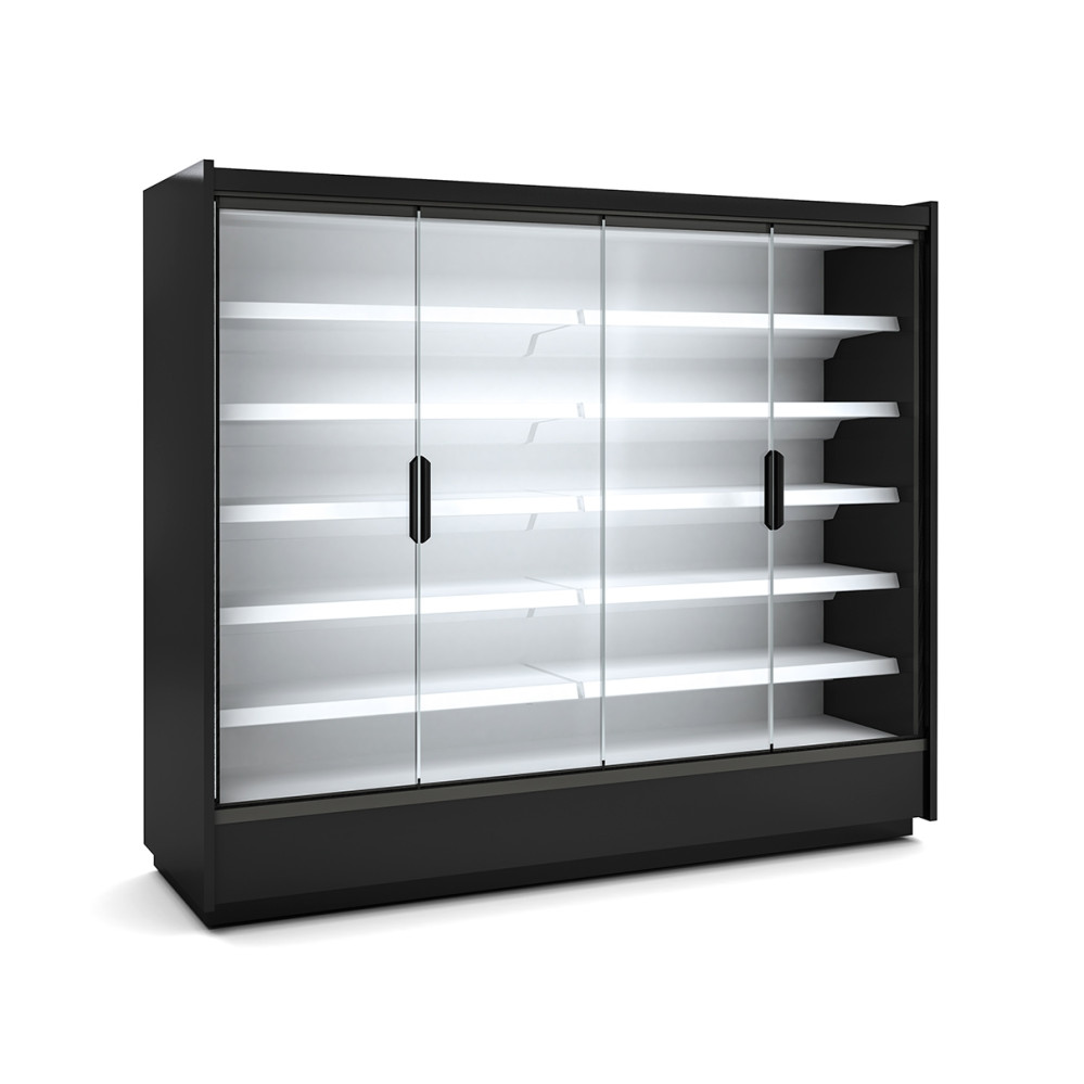 Vitrine murale supermarche gamme CLOVER - Hauteur 2m21 - Profondeur 991 mm - Avec portes vitrees
