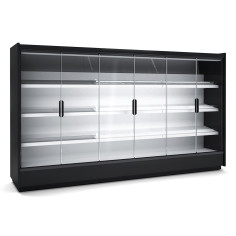 Vitrine murale supermarche gamme CLOVER - Hauteur 2m21 - Profondeur 991 mm - Avec portes vitrees