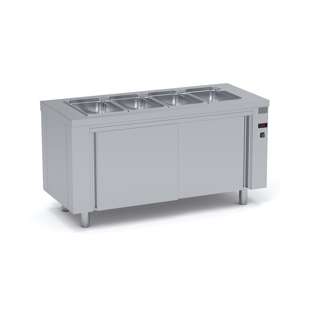 Meuble bain-marie ventilé avec réserve neutre