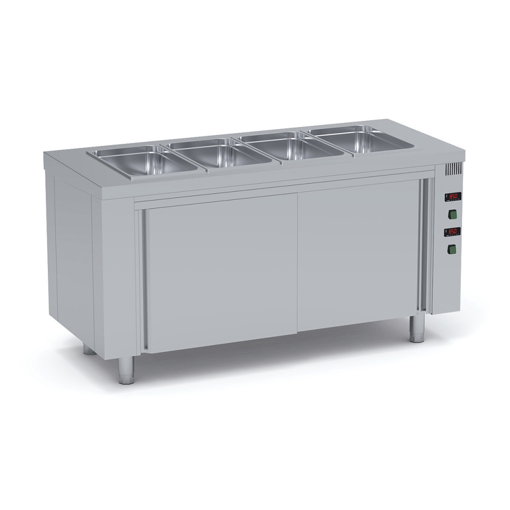 Meuble bain-marie ventilé avec réserve chaude