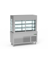 Meuble avec cuve + vitrine réfrigérée 3 niveaux