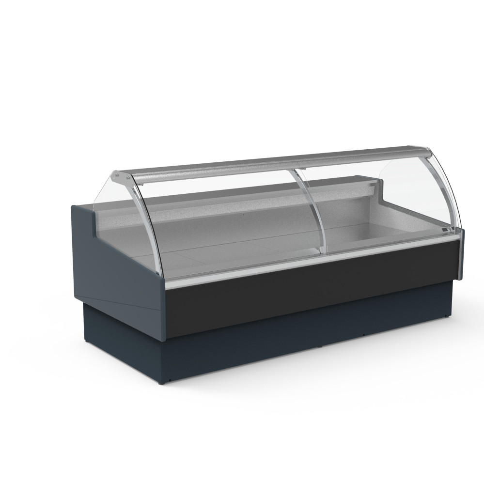 Vitrine supermarchés prof 1200 - Vitre bombée - Longueur 2500