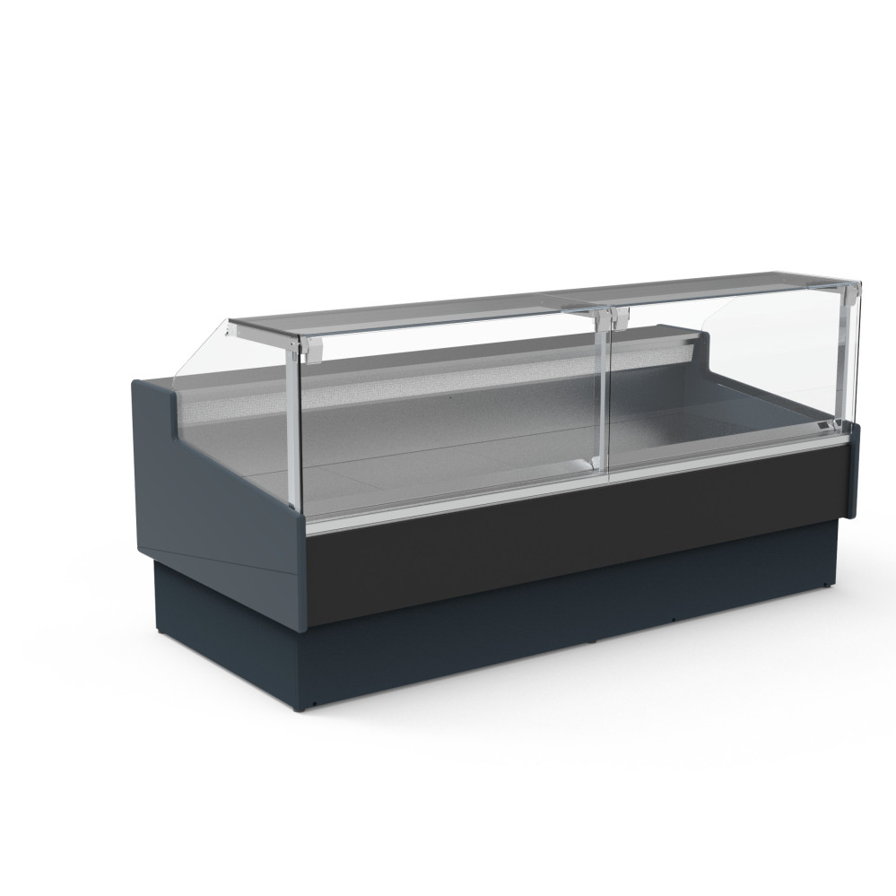 Vitrine supermarchés prof 1200 - Vitre droite double - Longueur 2500