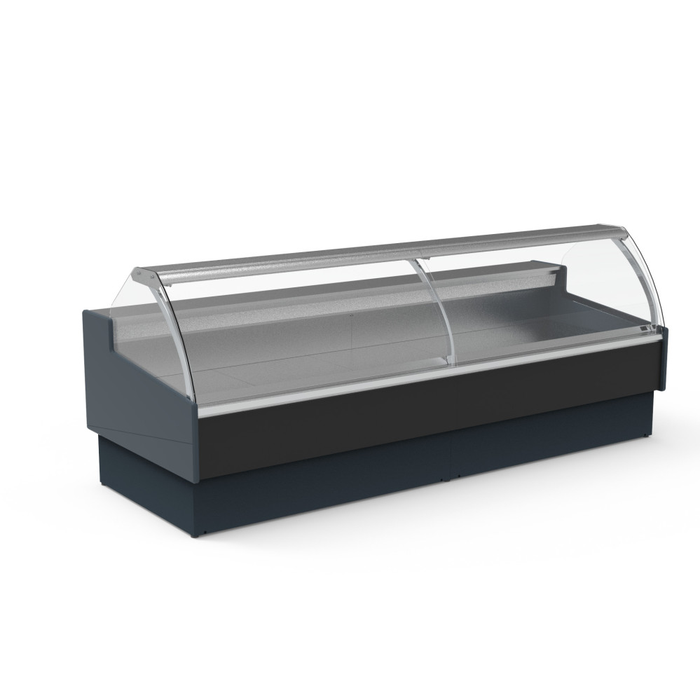 Vitrine supermarchés prof 1200 - Vitre bombée - Longueur 3125