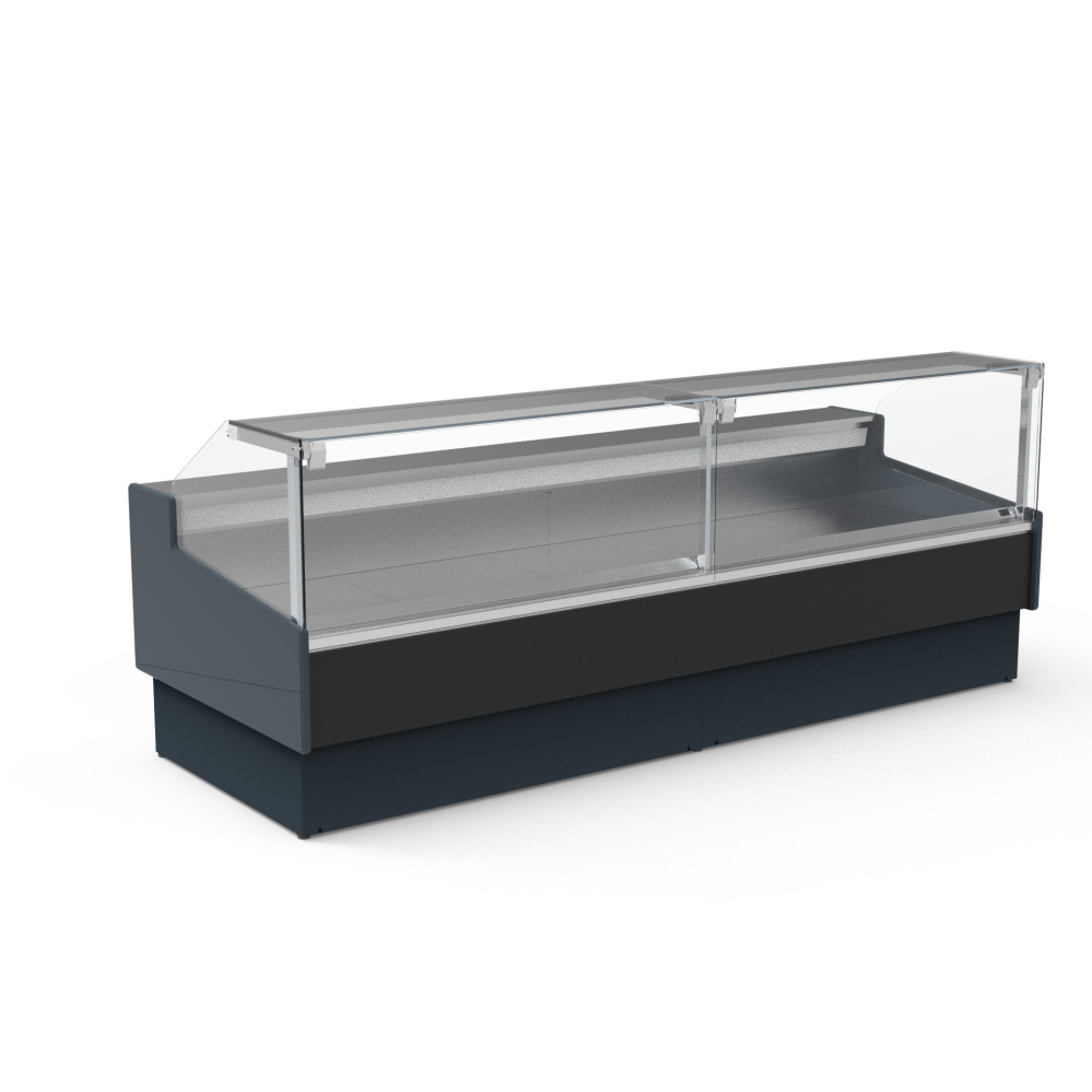 Vitrine supermarchés prof 1200 - Vitre droite double - Longueur 3125