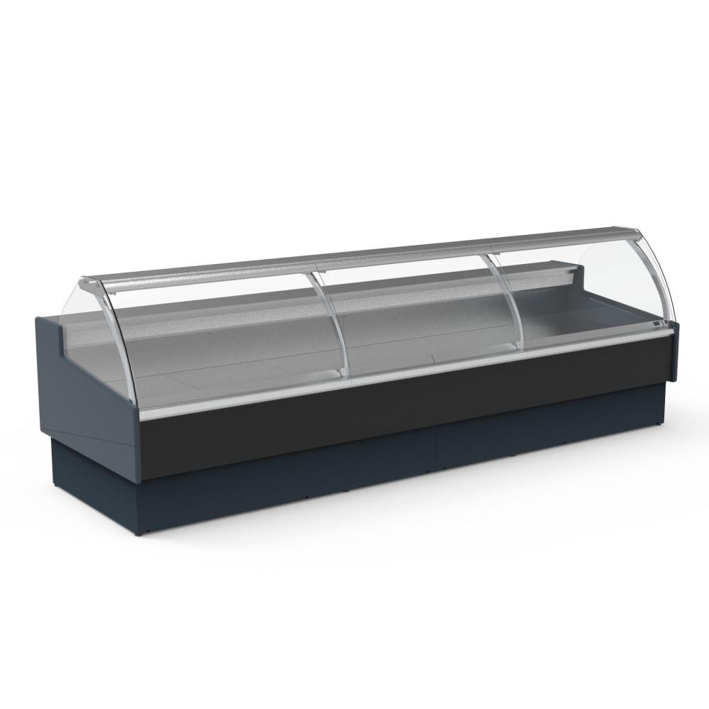 Vitrine supermarchés prof 1200 - Vitre bombée - Longueur 3750