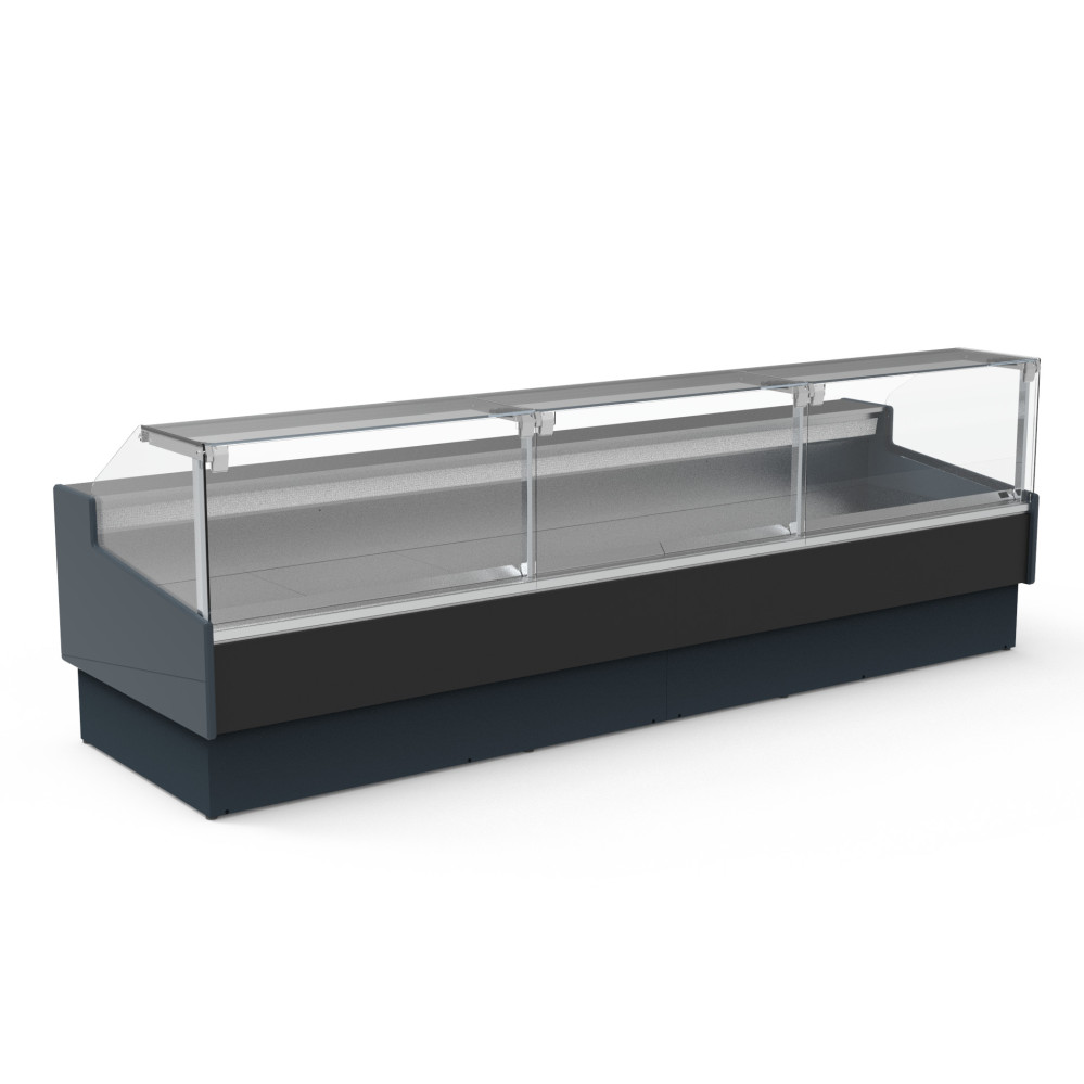 Vitrine supermarchés prof 1200 - Vitre droite double - Longueur 3750