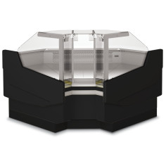 Vitrine supermarchés prof 1200 - Angle extérieur - Vitre droite double - Longueur 1562