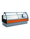 Vitrine supermarchés prof 1200 - Angle intérieur - Vitre bombée - Longueur 1562