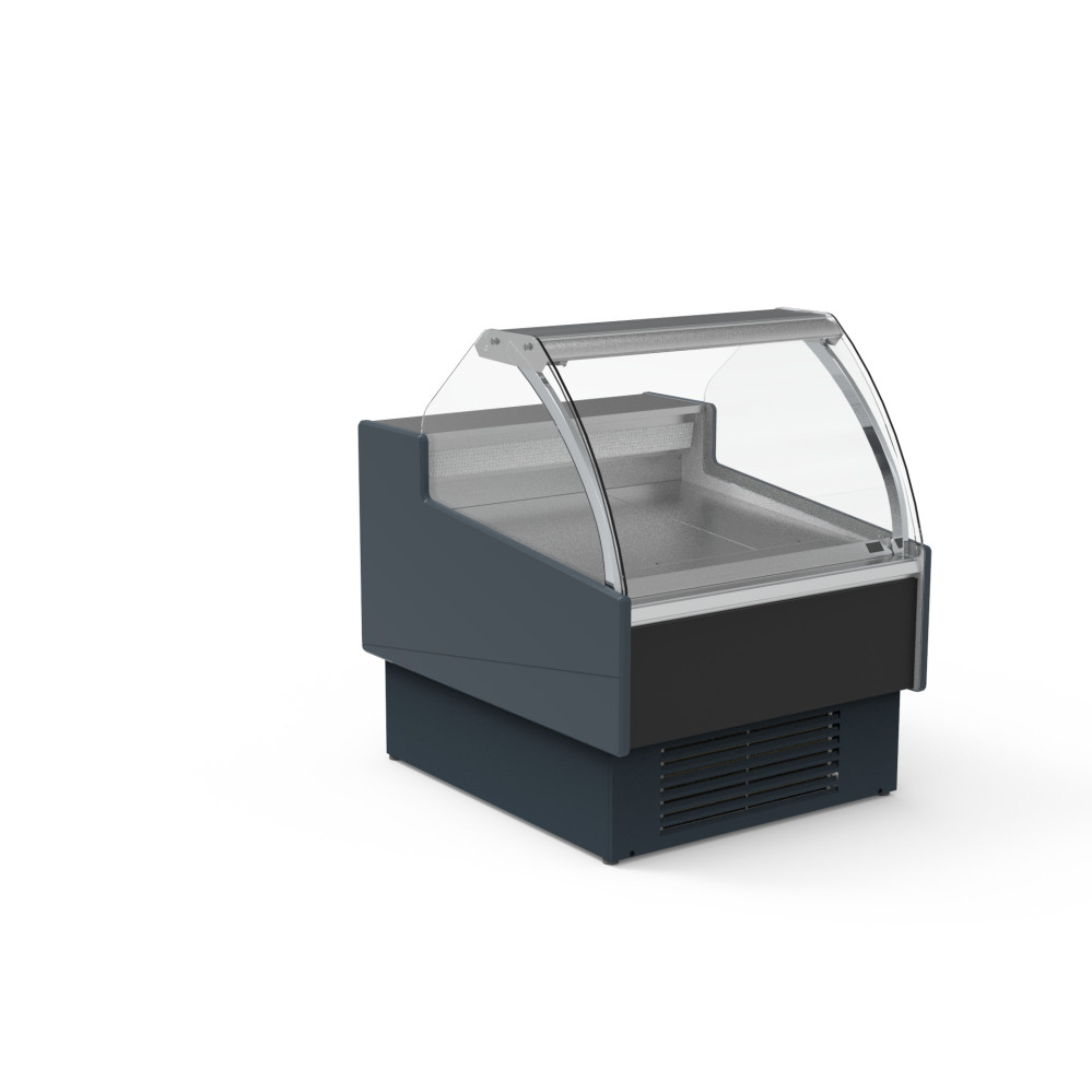 Vitrine réfrigérée avec vitre relevable prof 1200 - Vitre bombée - Longueur 997 - Avec réserve