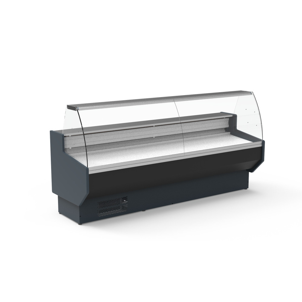 Vitrine horizontale prof 1100 - Vitre bombée - Longueur 2465