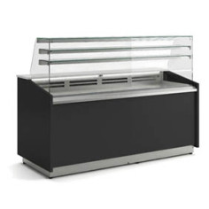 Vitrine gamme VALORIAN fond plat prof 890 - Vitrage haut - 2 étagères - Longueur 1985