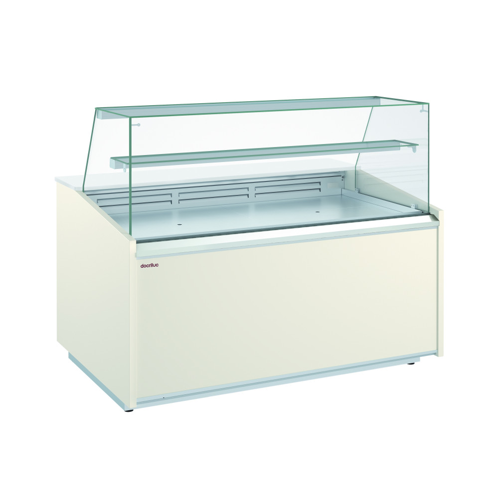 Vitrine fond plat - Vitrage haut - 1 étagère - Longueur 1025