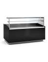 Vitrine fond plat - Vitrage haut - 1 étagère - Colonnes - Longueur 1985