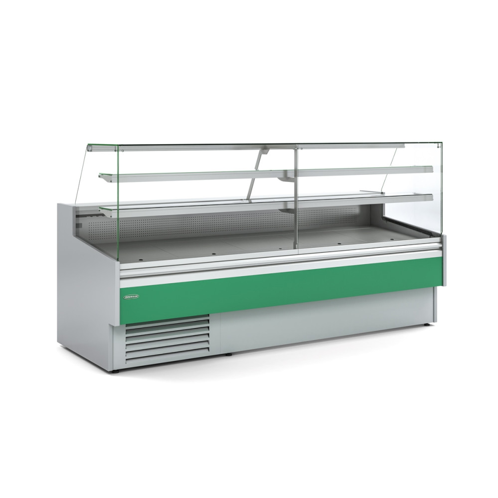 Vitrine horizontale prof 940 - Vitre double droite - 2 étagères - Longueur 1025