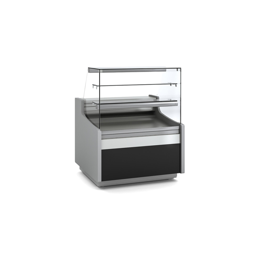 Vitrine horizontale pâtissière prof 960 - Façade droite - 2 étagères - Longueur 1025