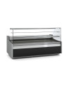 Vitrine horizontale pâtissière prof 960 - Façade droite - 2 étagères - Longueur 2465