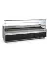 Vitrine horizontale pâtissière prof 960 - Façade droite - 2 étagères - Longueur 2945
