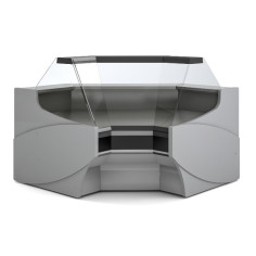 Vitrine d'angle pour gamme VEP-9-RC - Angle extérieur - 1425 x 1300 x 1425