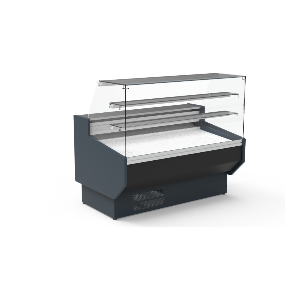 Vitrine horizontale pâtissière prof 940 - 2 étagères - Longueur 1265